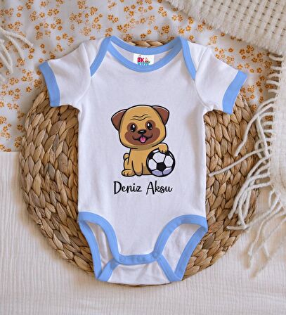 BK Kids Kişiye Özel Mavi Bebek Body Zıbın - Model 199