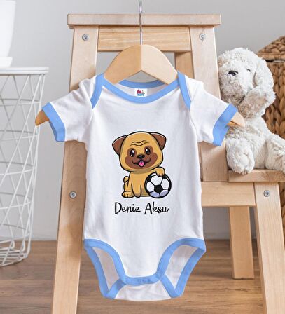 BK Kids Kişiye Özel Mavi Bebek Body Zıbın - Model 199