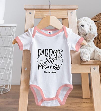 BK Kids Kişiye Özel Pembe Bebek Body Zıbın - Model 2