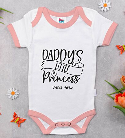 BK Kids Kişiye Özel Pembe Bebek Body Zıbın - Model 2