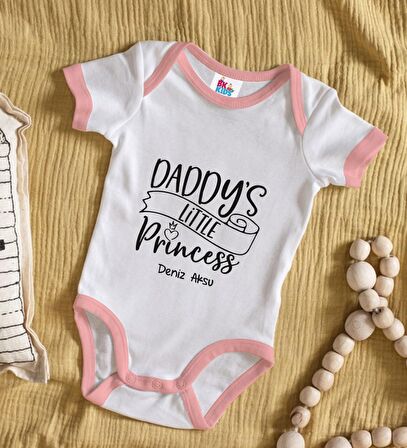 BK Kids Kişiye Özel Pembe Bebek Body Zıbın - Model 2