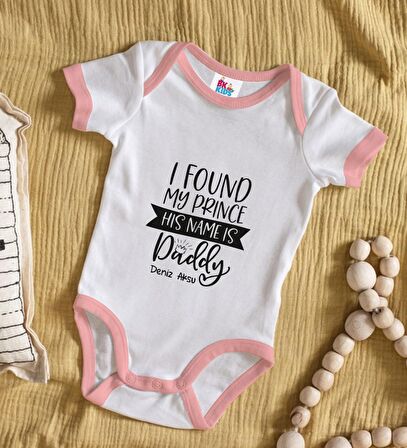 BK Kids Kişiye Özel Pembe Bebek Body Zıbın - Model 4