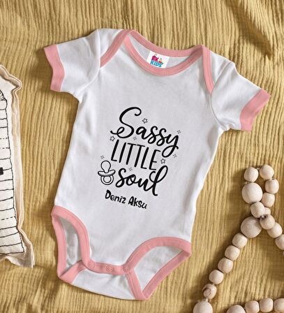 BK Kids Kişiye Özel Pembe Bebek Body Zıbın - Model 8
