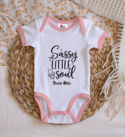 BK Kids Kişiye Özel Pembe Bebek Body Zıbın - Model 8