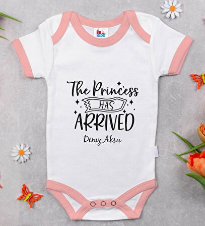 BK Kids Kişiye Özel Pembe Bebek Body Zıbın - Model 9