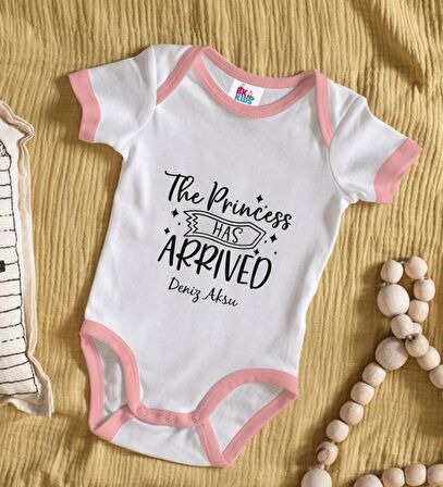 BK Kids Kişiye Özel Pembe Bebek Body Zıbın - Model 9