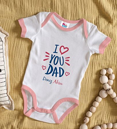 BK Kids Kişiye Özel Pembe Bebek Body Zıbın - Model 10