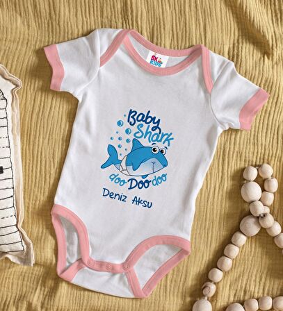 BK Kids Kişiye Özel Pembe Bebek Body Zıbın - Model 15