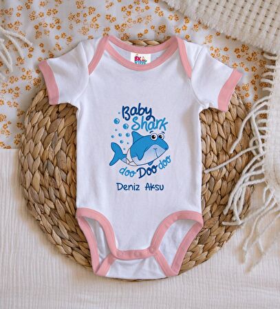 BK Kids Kişiye Özel Pembe Bebek Body Zıbın - Model 15