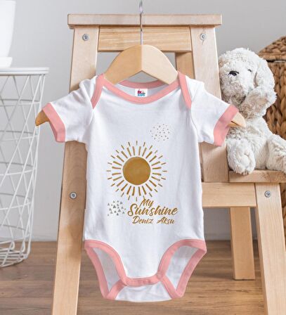 BK Kids Kişiye Özel Pembe Bebek Body Zıbın - Model 20