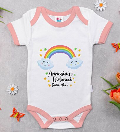 BK Kids Kişiye Özel Pembe Bebek Body Zıbın - Model 45