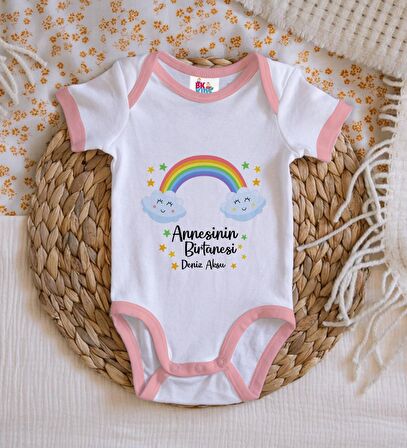BK Kids Kişiye Özel Pembe Bebek Body Zıbın - Model 45