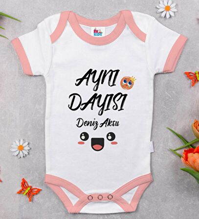 BK Kids Kişiye Özel Pembe Bebek Body Zıbın - Model 47