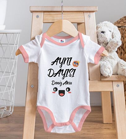 BK Kids Kişiye Özel Pembe Bebek Body Zıbın - Model 47