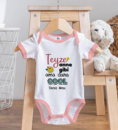 BK Kids Kişiye Özel Pembe Bebek Body Zıbın - Model 52