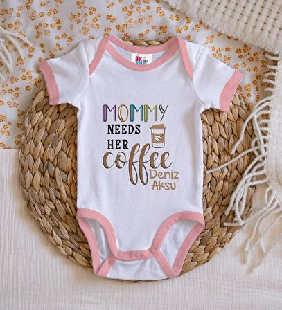 BK Kids Kişiye Özel Pembe Bebek Body Zıbın - Model 53