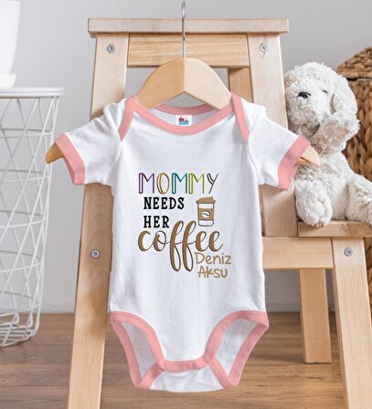 BK Kids Kişiye Özel Pembe Bebek Body Zıbın - Model 53