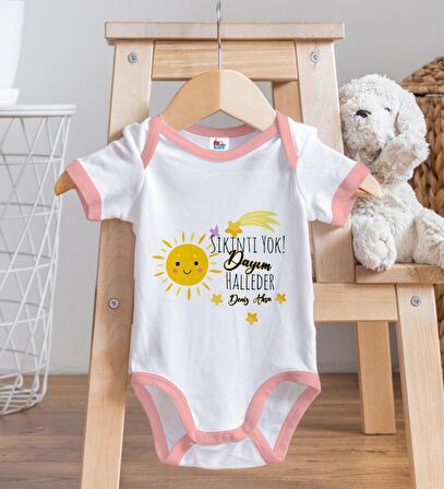 BK Kids Kişiye Özel Pembe Bebek Body Zıbın - Model 58