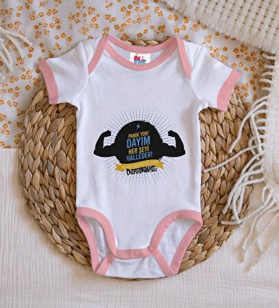 BK Kids Kişiye Özel Pembe Bebek Body Zıbın - Model 67