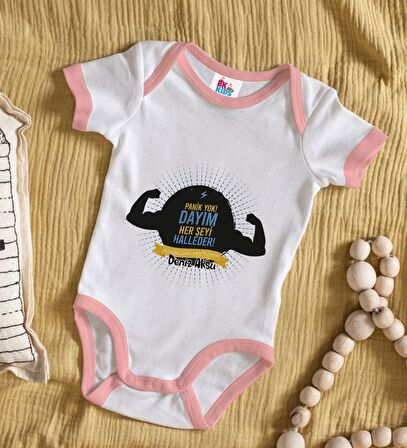 BK Kids Kişiye Özel Pembe Bebek Body Zıbın - Model 67