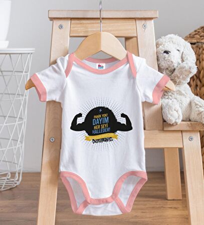 BK Kids Kişiye Özel Pembe Bebek Body Zıbın - Model 67