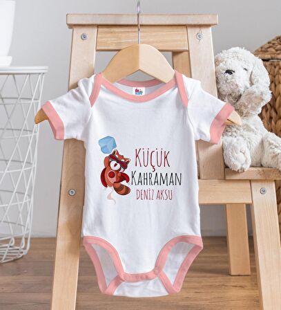 BK Kids Kişiye Özel Pembe Bebek Body Zıbın - Model 75