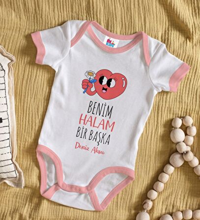 BK Kids Kişiye Özel Pembe Bebek Body Zıbın - Model 77
