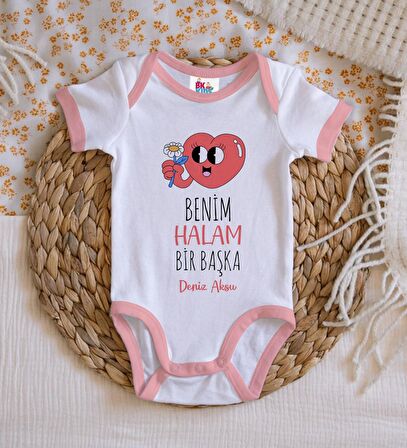 BK Kids Kişiye Özel Pembe Bebek Body Zıbın - Model 77