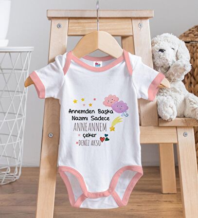 BK Kids Kişiye Özel Pembe Bebek Body Zıbın - Model 81