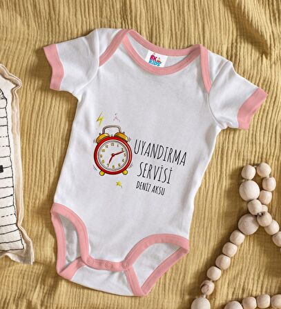 BK Kids Kişiye Özel Pembe Bebek Body Zıbın - Model 84