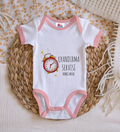BK Kids Kişiye Özel Pembe Bebek Body Zıbın - Model 84