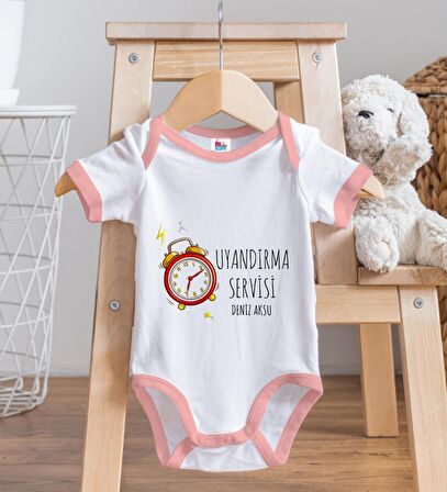 BK Kids Kişiye Özel Pembe Bebek Body Zıbın - Model 84