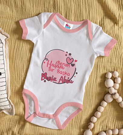 BK Kids Kişiye Özel Pembe Bebek Body Zıbın - Model 86