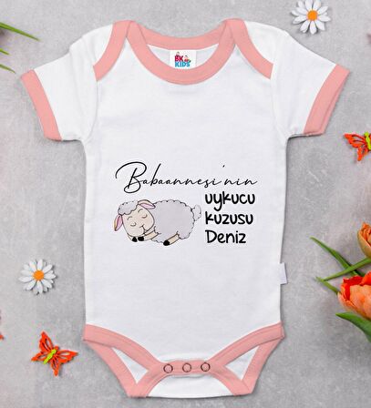 BK Kids Kişiye Özel Pembe Bebek Body Zıbın - Model 90