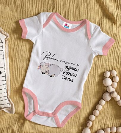 BK Kids Kişiye Özel Pembe Bebek Body Zıbın - Model 90