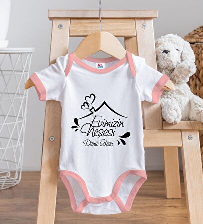 BK Kids Kişiye Özel Pembe Bebek Body Zıbın - Model 91