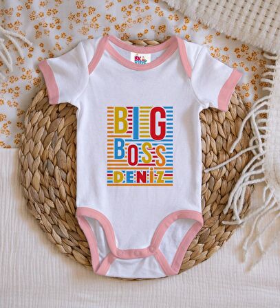 BK Kids Kişiye Özel Pembe Bebek Body Zıbın - Model 112