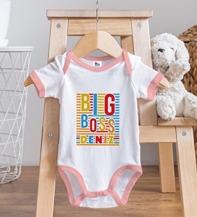BK Kids Kişiye Özel Pembe Bebek Body Zıbın - Model 112