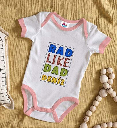 BK Kids Kişiye Özel Pembe Bebek Body Zıbın - Model 113