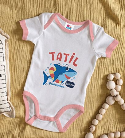 BK Kids Kişiye Özel Pembe Bebek Body Zıbın - Model 141