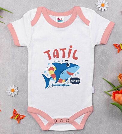 BK Kids Kişiye Özel Pembe Bebek Body Zıbın - Model 141