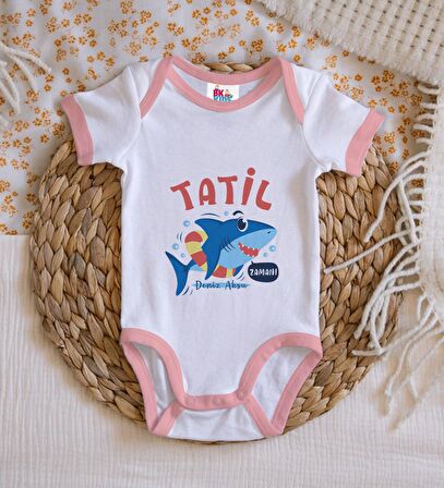 BK Kids Kişiye Özel Pembe Bebek Body Zıbın - Model 141