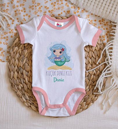 BK Kids Kişiye Özel Pembe Bebek Body Zıbın - Model 144
