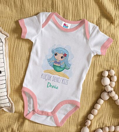 BK Kids Kişiye Özel Pembe Bebek Body Zıbın - Model 144