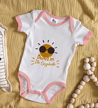 BK Kids Kişiye Özel Pembe Bebek Body Zıbın - Model 146