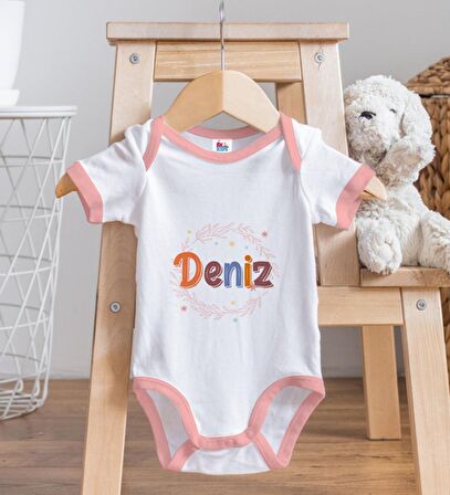 BK Kids Kişiye Özel Pembe Bebek Body Zıbın - Model 163
