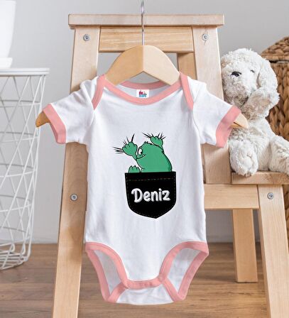 BK Kids Kişiye Özel Pembe Bebek Body Zıbın - Model 172