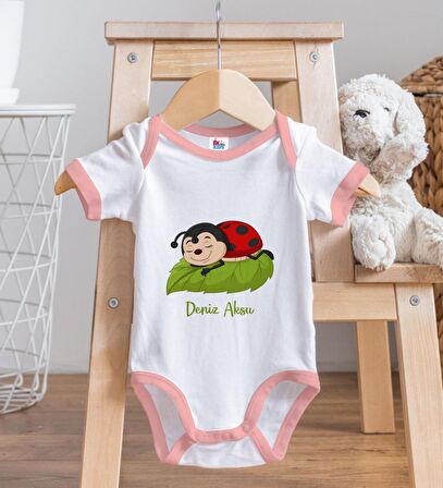 BK Kids Kişiye Özel Pembe Bebek Body Zıbın - Model 177