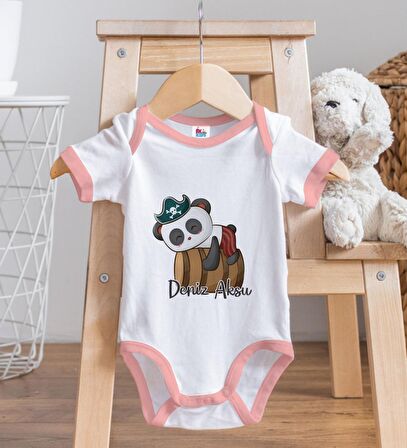 BK Kids Kişiye Özel Pembe Bebek Body Zıbın - Model 182