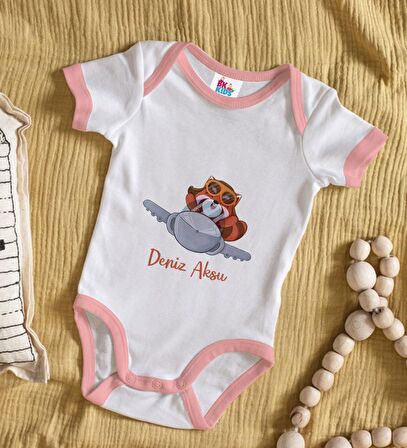 BK Kids Kişiye Özel Pembe Bebek Body Zıbın - Model 185